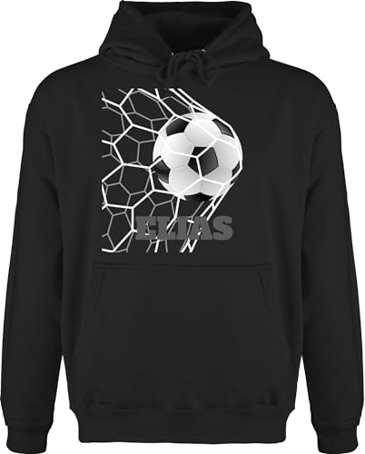 Hoodie Herren Pullover Männer - Fußball - Fußballgeschenk mit Name I Kleine Geschenke für Fußballfans I Coole Fussball Fanartikel Geschenke Fussball Fan - S - Schwarz - Soccer fußballfan von Geschenk mit Namen personalisiert by Shirtracer