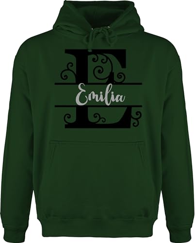 Hoodie Herren Pullover Männer - Initialen - Anfangsbuchstabe anpassbar Name Geschenk - L - Dunkelgrün - Buchstabe Buchstaben individuellen eigenem peronaliertes Geschenke den dem personliertes von Geschenk mit Namen personalisiert by Shirtracer