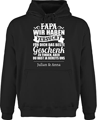 Hoodie Herren Pullover Männer - zum Vatertag Papa Geschenk Väter I Vatertagsgeschenk - M - Schwarz - vaeter Geschenke Vater Sohn Hoody Papas Pulli dad von Tochter Hoodies von Geschenk mit Namen personalisiert by Shirtracer