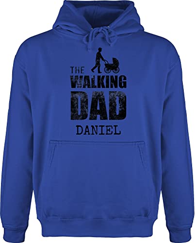 Hoodie Herren Pullover Männer - Papa - Walking Dad mit Name - Vintage - M - Royalblau - personalisierter The Hoodies Pulli von Geschenk mit Namen personalisiert by Shirtracer