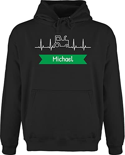 Hoodie Herren Pullover Männer - Traktor Banner mit Namen personalisiert - 3XL - Schwarz - Erwachsene Traktoren trecker und Name Traktor+Herren von Geschenk mit Namen personalisiert by Shirtracer