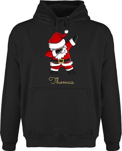Hoodie Herren Pullover Männer - Weihnachten - Dab Dabbing Weihnachtsmann mit Name I Weihnachtsmotiv - 5XL - Schwarz - weinachts Weinachten weihnachtliches Christmas Weihnachts personalisierte Xmas von Geschenk mit Namen personalisiert by Shirtracer