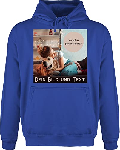 Hoodie Herren Pullover Männer - eigenem - Foto Bild Geschenk - L - Royalblau - Bedrucken personalierte Lassen selbst Aufdruck + Personalized Pulli zum beschriften Weihnachtspullover und Text von Geschenk mit Namen personalisiert by Shirtracer