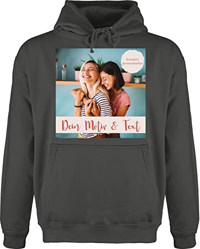 Hoodie Herren Pullover Männer - eigenem - Foto Bild - XL - Anthrazit - fotos selber gemacht bedrucken lassen text eigen druck selbst und schrift dein fotodruck bedruckt bilder beschriften bildern von Geschenk mit Namen personalisiert by Shirtracer