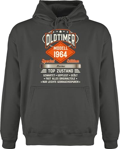 Hoodie Herren Pullover Männer - 60. Geburtstag - Oldtimer Special Vintage 1964 mit Name - L - Anthrazit - 60 1963 zum 60.Geburtstag Jahre personalisierte Geschenke personalisiertes sprüche von Geschenk mit Namen personalisiert by Shirtracer