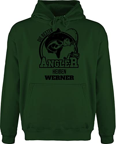 Hoodie Herren Pullover Männer - Angeln - Angler Geschenk - L - Dunkelgrün - Angel angelzubehör Name Fisch fischen Geschenke für Geschenk+für+Angler personalisierte Sachen von Geschenk mit Namen personalisiert by Shirtracer