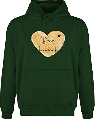 Hoodie Herren Pullover Männer - Aufdruck selbst gestalten - Dein Wunschtext - 3XL - Dunkelgrün - personalisierbar Text Bedrucken eigenem Bedruckt texten beliebigem Name Geschenke eigener Schrift von Geschenk mit Namen personalisiert by Shirtracer