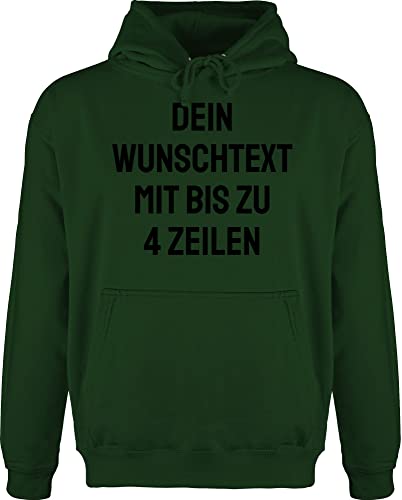 Hoodie Herren Pullover Männer - Aufdruck selbst gestalten - Wunschtext - 3XL - Dunkelgrün - individuellem Text eigenem Name texten zum erstellen Personalisieren gestaltete freitext Schrift von Geschenk mit Namen personalisiert by Shirtracer