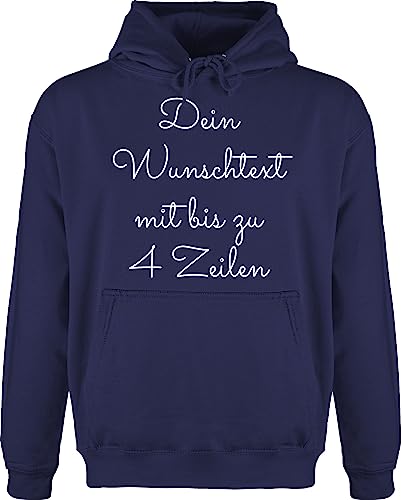 Hoodie Herren Pullover Männer - Aufdruck selbst gestalten - Wunschtext - 3XL - Navy Blau - eigenem Text individuellen Druck Bedrucken selber drucken Personalised Gifts eigenen Spruch von Geschenk mit Namen personalisiert by Shirtracer