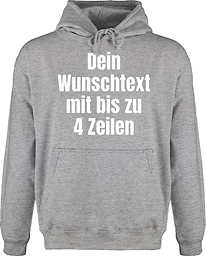 Hoodie Herren Pullover Männer - Aufdruck selbst gestalten - Wunschtext - L - Grau meliert - text frei wählbar selber zum bedrucken schreiben lassen eigener aufschrift bedrucktes beschriftet von Geschenk mit Namen personalisiert by Shirtracer