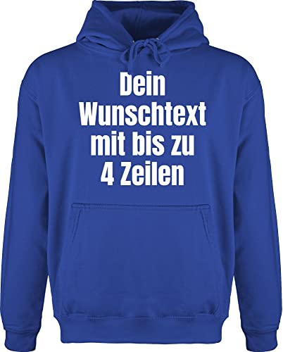 Hoodie Herren Pullover Männer - Aufdruck selbst gestalten - Wunschtext - L - Royalblau - with text zum selber bedrucken individuellem bearbeiten druck schrift persönlich kreieren persönlichen ihr von Geschenk mit Namen personalisiert by Shirtracer