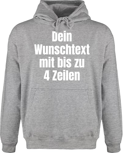 Hoodie Herren Pullover Männer - Aufdruck selbst gestalten - Wunschtext I Eigener Text I Custom Text - M - Grau meliert - drucken Lassen personalisierte Datum Pulli Bedrucken 4 zeilen designen Hoodie Herren Pullover Männer - Aufdruck selbst gestalten - Wunschtext I Eigener Text I Custom Text - M - Grau meliert - drucken Lassen personalisierte Datum Pulli Bedrucken 4 zeilen designen von Geschenk mit Namen personalisiert by Shirtracer