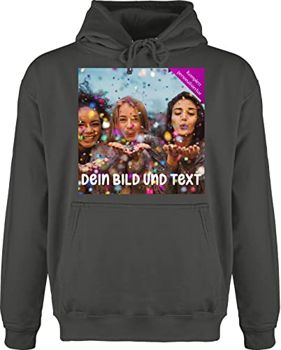 Hoodie Herren Pullover Männer - Foto eigenem Bild - Fotogeschenk - S - Anthrazit - selber bedruckte bedrucken selbst gestalten langarm mann oberteile bilder kapuzenpulli aufdrucken von Geschenk mit Namen personalisiert by Shirtracer