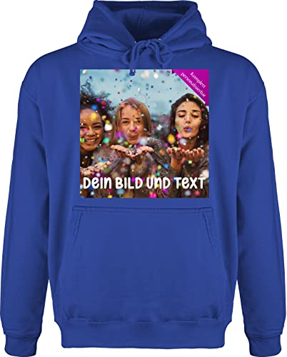 Hoodie Herren Pullover Männer - Foto eigenem Bild - Fotogeschenk - XL - Royalblau - drauf drucken text selber bedrucken bilder selbst aussuchen lassen zum designen und erstellen pulli von Geschenk mit Namen personalisiert by Shirtracer