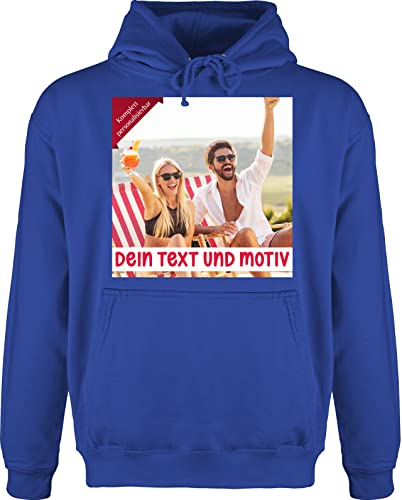 Hoodie Herren Pullover Männer - Bild - Eigenem Foto Geschenk - L - Royalblau - selbst Aufdruck günstig Pulli Wunsch beschriften Lassen Meinen Personalised Gifts Freundschaft gestalten von Geschenk mit Namen personalisiert by Shirtracer