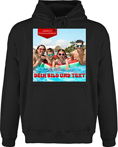 Hoodie Herren Pullover Männer - Bild - Eigenem Foto - M - Schwarz - Bedrucken Fotos und Text Lassen selber designen personalisierbare individuellem Aufdruck personalisiertes selbst erstellen von Geschenk mit Namen personalisiert by Shirtracer