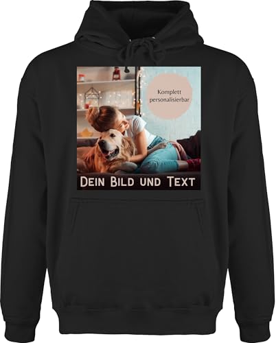 Hoodie Herren Pullover Männer - eigenem - Foto Bild Geschenk I Dein Bild und Text - S - Schwarz - paartnerpulli Hoodies zum selber erstellen selbst drucken Photo Pulli paarpulli pullis für Freunde von Geschenk mit Namen personalisiert by Shirtracer