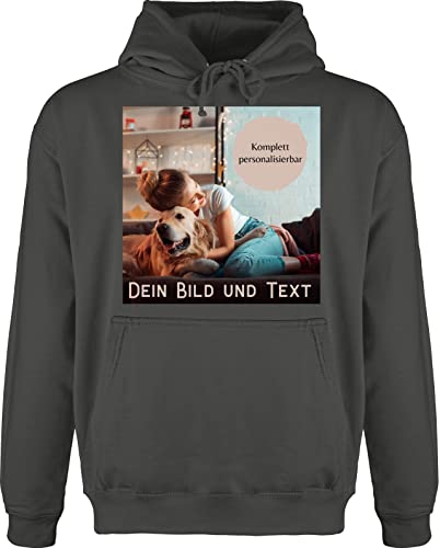 Hoodie Herren Pullover Männer - eigenem - Foto Bild Geschenk - XXL - Anthrazit - und Text Bedrucken Schrift Lassen individuellem Aufdruck Name erstellen selbstgedrucktes gestalten selber Logo von Geschenk mit Namen personalisiert by Shirtracer