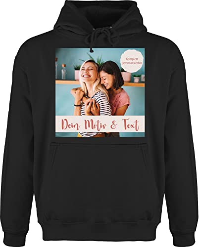 Hoodie Herren Pullover Männer - eigenem - Foto Bild - S - Schwarz - Freundschaft selbst gestalten Hoodies zum selber erstellen personalisiertes textfeld Pulli pullis für Freunde personalisierte von Geschenk mit Namen personalisiert by Shirtracer