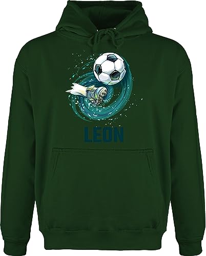 Hoodie Herren Pullover Männer - Fußball Schuss Cool Fußballfan - S - Dunkelgrün - Geschenke Fussball personalisierte Name und Text für Fussballer fußballer Druck + Fussballfans fussballfan von Geschenk mit Namen personalisiert by Shirtracer