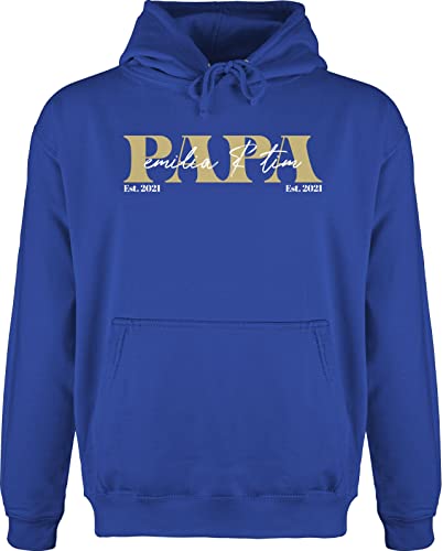 Hoodie Herren Pullover Männer - zum Vatertag - Papa Geschenk mit Namen Kinder Datum Geburtsjahr Weihnachten Geburtstag - XL - Royalblau - für personalisierte Hoodies Vater Geschenke zweifacher von Geschenk mit Namen personalisiert by Shirtracer