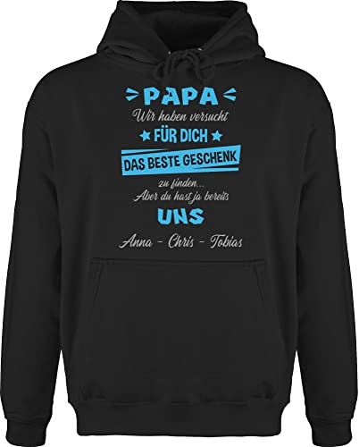 Hoodie Herren Pullover Männer - zum Vatertag - Papa wir haben versucht Finden - 3XL - Schwarz - personalisierte Geschenke für väter Hoodies Vatertagsgeschenke Weihnachten von Geschenk mit Namen personalisiert by Shirtracer