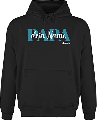 Hoodie Herren Pullover Männer - zum Vatertag - Schriftzug Papa Namen Kinder - XXL - Schwarz - personalisierte Geschenke Vater für väter Weihnachten Name Vatertagsgeschenk von Geschenke+Fuer+Papa von Geschenk mit Namen personalisiert by Shirtracer