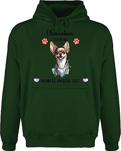 Hoodie Herren Pullover Männer - Hunde - Chihuahua - Geschenk Hundebesitzern - 3XL - Dunkelgrün - hundespruch Hund hundemotiven personalisierter hundemotive Hundebesitzer Hunde. Hunden hundemotiv von Geschenk mit Namen personalisiert by Shirtracer