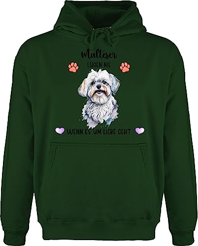 Hoodie Herren Pullover Männer - Hunde - Malteser - Geschenk Hundebesitzern - XL - Dunkelgrün - Hund personalisierter Hundebesitzer personalisierte hundemotiv eigenem Hunden Name Geschenke und von Geschenk mit Namen personalisiert by Shirtracer