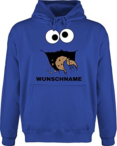 Hoodie Herren Pullover Männer - Karneval Fasching - Keks Monster Kostüm mit Name - 3XL - Royalblau - Hoodies Cookie Hoody krümel fünfte Jahreszeit Kekse Kapuzenpullover Faschings keksmonster von Geschenk mit Namen personalisiert by Shirtracer