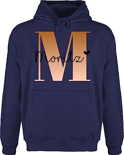 Hoodie Herren Pullover Männer - Anfangsbuchstabe Initialen - Name und Buchstabe - XL - Navy Blau - Custom Bedruckt Personalized individuelle Geschenke personalisierter personalisiertes von Geschenk mit Namen personalisiert by Shirtracer