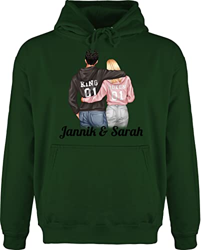 Hoodie Herren Pullover Männer - Liebe - Partner Geschenke Paar King Queen Couple Pärchen Weihnachts-Geschenke Valentinstag - XL - Dunkelgrün - zum für ihn personalisierte personalisiertes von Geschenk mit Namen personalisiert by Shirtracer