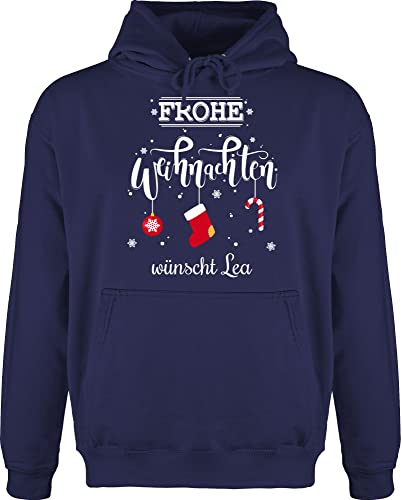 Hoodie Herren Pullover Männer - Geschenke Christmas - Frohe Weihnachten Lettering Wunschtext - XL - Navy Blau - Weihnachts 2023 weihnachtsmotiv und personalisierter Weihnachtszeit Pulli von Geschenk mit Namen personalisiert by Shirtracer