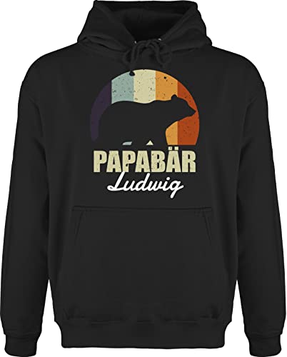 Hoodie Herren Pullover Männer - zum Vatertag - Papabär Bär Papa Vater - 3XL - Schwarz - vaeter Geschenke personalisierte Vatertagsgeschenk Pulli personalisierter väter Hoodies für dad von Geschenk mit Namen personalisiert by Shirtracer