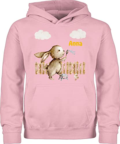 Hoodie Jungen Mädchen - Ostergeschenke Ostern - Süßer Hase Kinder - 140 (9/11 Jahre) - Hellrosa - Easter Gifts Hasen Pulli osterhasen für ostegeschenk Osterhase hudi personalisierte Oster von Geschenk mit Namen personalisiert by Shirtracer