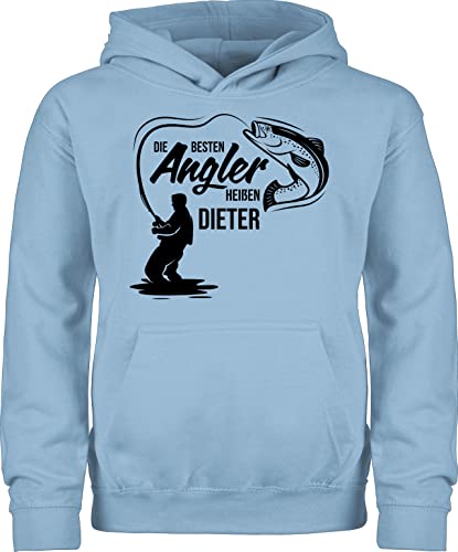 Kinder Hoodie Jungen Mädchen - Die besten Angler heißen Name I Geschenk Angler I Vatertagsgeschenk Angeln I Angelzubehör personalisiert I Angelgeschenkideen I Angel Geschenk für Männer I Fischer von Geschenk mit Namen personalisiert by Shirtracer