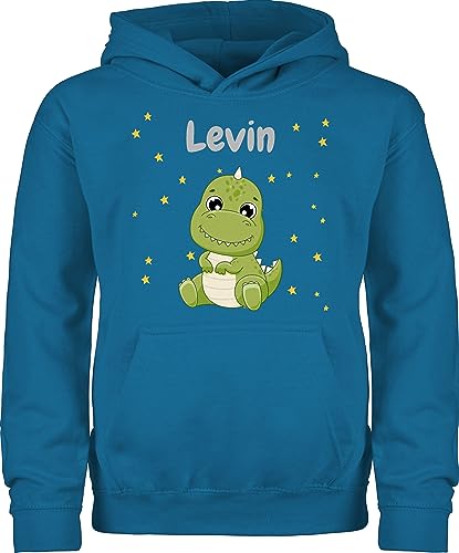 Kinder Hoodie Jungen Mädchen - Süßer Dino Dinosaurier Dinosaurus Dinomotiv - 98 (1/2 Jahre) - Himmelblau - Pullover Tier Kids Tieren saurier Dinosaur Name personalisierte Dinosaurs von Geschenk mit Namen personalisiert by Shirtracer