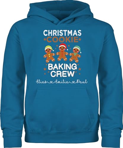 Kinder Hoodie Jungen Mädchen - Weihnachten Geschenke - Christmas Cookie Baking Crew personalisiert I Weihnachtsbäckerei - 104 (3/4 Jahre) - Himmelblau - weihnachtshoodie Weihnachts backen von Geschenk mit Namen personalisiert by Shirtracer