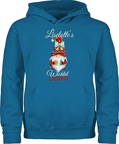 Kinder Hoodie Jungen Mädchen - Weihnachten Geschenke - Wichtel Outfit mit Name - 152 (12/13 Jahre) - Himmelblau - weihnachtshoodie Weihnachts weihnachtswichtel Pulli Weihnachtspullover Christmas von Geschenk mit Namen personalisiert by Shirtracer