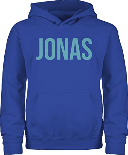 Kinder Hoodie Jungen Mädchen - für - Dein Name in Bunt - 128 (7/8 Jahre) - Royalblau - personalisiertes personalisierte Pullover nur eigenem Pulli Hoody Huddy von Geschenk mit Namen personalisiert by Shirtracer