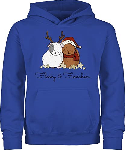 Kinder Hoodie Jungen Mädchen - für Name - Weihnachtliche Meerschweinchen - Wunschtext - 140 (9/11 Jahre) - Royalblau - personalisiertes meerschwein Pulli nur Weihnachts Hoody eigenem Weihnachten von Geschenk mit Namen personalisiert by Shirtracer