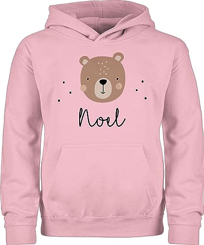 Kinder Hoodie Jungen Mädchen - Süßer Bär Bären Bärenmotiv Bear - 140 (9/11 Jahre) - Hellrosa - bärchen Name Pullover Teddy Kind Geschenke personalisierte und von Geschenk mit Namen personalisiert by Shirtracer