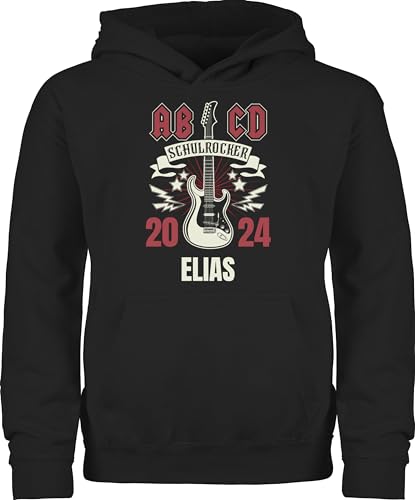 Kinder Hoodie Jungen Mädchen - Einschulung - ABCD Schulrocker 2024-152 (12/13 Jahre) - Schwarz - Schulanfang Geschenke Maedchen Schulkind Name zur personalisierte zum personalisiertes von Geschenk mit Namen personalisiert by Shirtracer