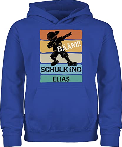 Kinder Hoodie Jungen Mädchen - Einschulung Schulanfang Junge - BÄÄM Schulkind - 128 (7/8 Jahre) - Royalblau - Geschenke zur Name schulanfangsgeschenke personalisiertes schulanfänger von Geschenk mit Namen personalisiert by Shirtracer