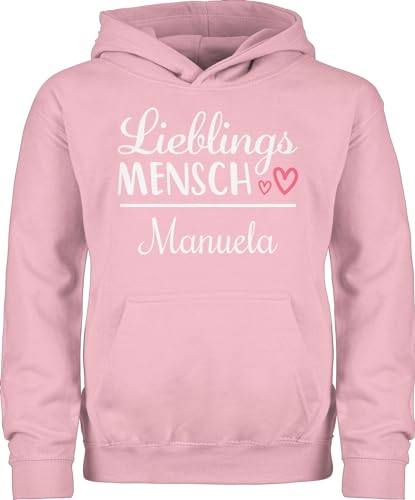 Kinder Hoodie Jungen Mädchen - Freund - Geschenk Lieblingsmensch mit Namen - 152 (12/13 Jahre) - Hellrosa - Freundin Geschenke Pullover Junge Freunde pullis Friends Pulli Beste Hoodies von Geschenk mit Namen personalisiert by Shirtracer