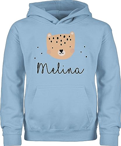 Kinder Hoodie Jungen Mädchen - Süßer Tiger Wildkatze - 116 (5/6 Jahre) - Hellblau - kleine personalisierte Geschenke Tier Name Tieren Junge Elefant Tiger, Personalisieren Dino Tiere und tiermotiv von Geschenk mit Namen personalisiert by Shirtracer