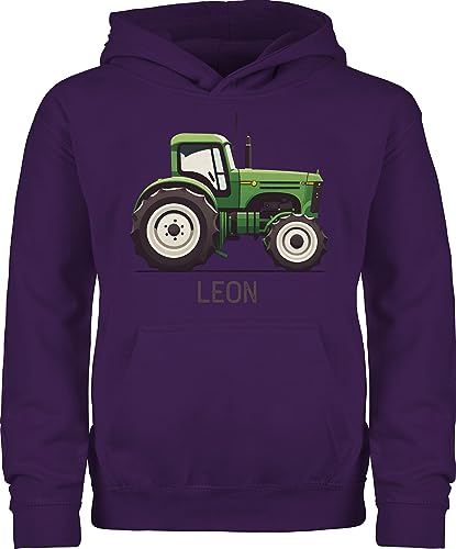 Kinder Hoodie Jungen Mädchen - Traktor Landwirte Landwirt Traktoren Trecker Landwirtschaft - 104 (3/4 Jahre) - Lila - für traktorfahrer pullover junge bulldog schlepper und name eigenen von Geschenk mit Namen personalisiert by Shirtracer