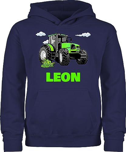 Kinder Hoodie Jungen Mädchen - Traktor Trecker Zugmaschine Bulldog Schlepper - 116 (5/6 Jahre) - Navy Blau - traktorfans pullover traktoren junge tractors pulli traktorfahrer bauern landwirtschaft von Geschenk mit Namen personalisiert by Shirtracer