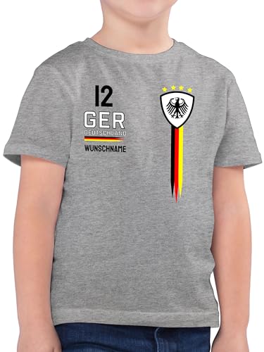 Kinder T-Shirt Jungen - 2024 Fussball EM Fanartikel - Deutschland WM Trikot Farben - 140 (9/11 Jahre) - Grau meliert - fußball t Shirt Kind Tshirt Name Junge t-Shirts 24 Europa Shirt. Geschenke von Geschenk mit Namen personalisiert by Shirtracer