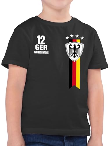 Kinder T-Shirt Jungen - 2024 Fussball EM Fanartikel - Germany WM Fan Deutschland - 140 (9/11 Jahre) - Anthrazit - fußball t Shirt. Trikot Tshirt personalisiertes Deutschen Shirt kindertrikot Name von Geschenk mit Namen personalisiert by Shirtracer